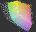 paleta barw matrycy HP 8760w a przestrzeń Adobe RGB (siatka)