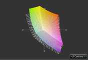 Aorus X7 z matrycą Full HD a przestrzeń kolorów sRGB (siatka)