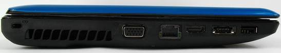 lewy bok: blokada Kensingtona, VGA, LAN, HDMI, eSATA/USB 2.0, USB 2.0