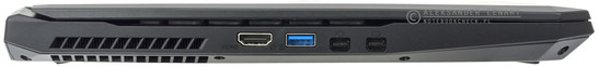 lewy bok: HDMI, USB 3.0, dwa wyjścia mini DisplayPort