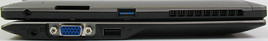 lewy bok: gniazda zasilania, VGA, czytnik kart pamięci, USB 2.0, USB 3.0
