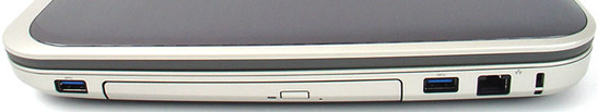 prawy bok: USB 3.0, napęd optyczny, USB 3.0, LAN, gniazdo blokady Kensingtona