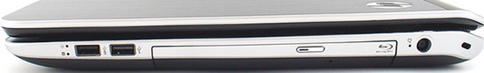 prawy bok: 2 USB 3.0, napęd optyczny, gniazdo blokady Kensingtona