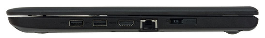 prawy bok: 2 USB 3.0, HDMI, LAN, gniazdo zasilania, gniazdo stacji dokowania OneLink