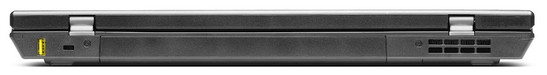 tył: Powered USB 2.0, gniazdo blokady Kensingtona, akumulator, otwory wentylacyjne