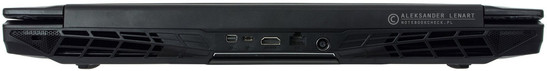 tył: gniazdo blokady Kensingtona, mini Display Port 1.2, USB 3.1 typu C, HDMI 1.4, LAN, gniazdo zasilania