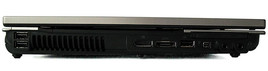 lewy bok - 2x USB, DisplayPort, eSATA, USB, FireWire, ExpressCard 54, wejście mikrofonu, wyjście słuchawkowe