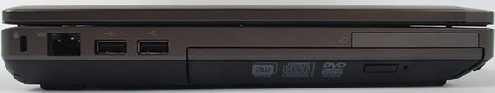 lewy bok: blokada Kensingtona, LAN, 2x USB 2.0, napęd optyczny, ExpressCard/54