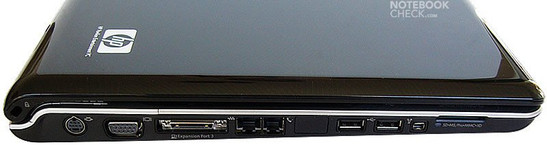 HP Pavilion dv9074cl z lewej