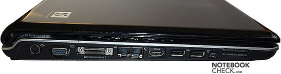 HP Pavilion dv9543cl z lewej