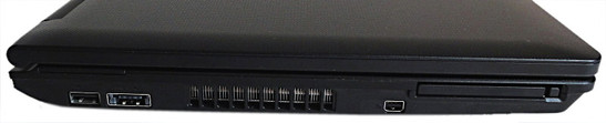 lewy bok: USB, eSATA/USB, wylot układu chłodzenia, Mini DisplayPort, ExpressCard/54