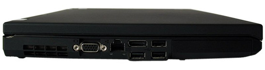 lewy bok: VGA, LAN, 3x USB, DisplayPort