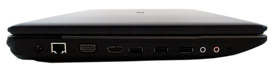 lewy bok: 3x audio, 3x USB, HDMI, VGA/D-Sub, LAN, gniazdo zasilania