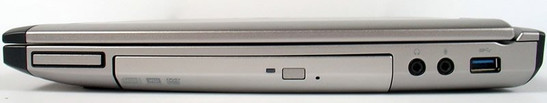 prawy bok: ExpressCard/34, napęd optyczny, 2x audio, USB 3.0