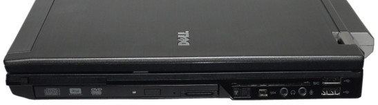 prawy bok: PCMCIA, napęd optyczny, czytnik kart inteligentnych, FireWire, złącza audio, 2x USB