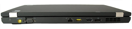 tył: gniazdo zasilania, VGA, LAN, USB, eSATA/USB, DisplayPort