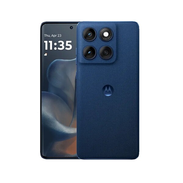 Gibralatar Sea Motorola Edge 60 wygląda jak wykończony tkaniną, ale w rzeczywistości jest silikonowy. (Źródło zdjęcia: Motorola)