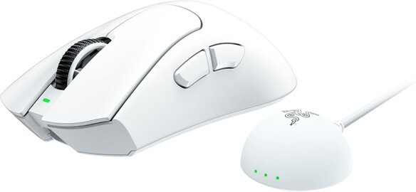 Razer DeathAdder V4 Pro z kluczem bezprzewodowym w kolorze białym (źródło obrazu: Amazon)
