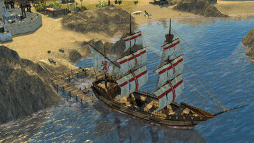 Ilustracja przedstawiająca statek w grze „Stronghold Crusader 2”.