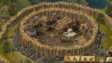 Ilustracja przedstawiająca budynki w grze „Stronghold: Definitive Edition”.