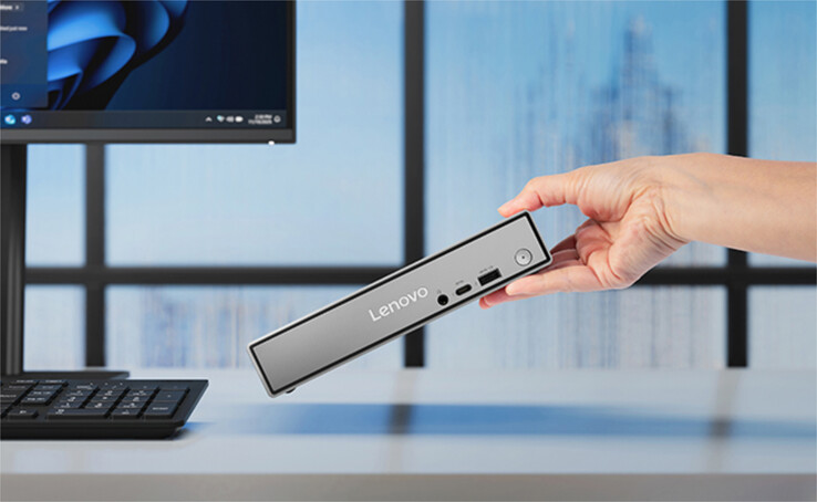 Urządzenie ThinkCentre Neo 50q Gen 7 ma wymiary 240 x 250 x 186 mm.
