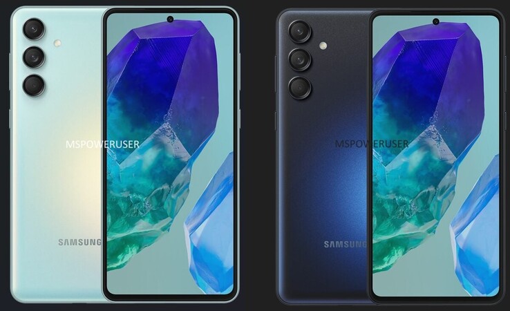 Rzekomo nadchodzący Galaxy M55 w 2 wersjach kolorystycznych. (Źródło: MSPowerUser)