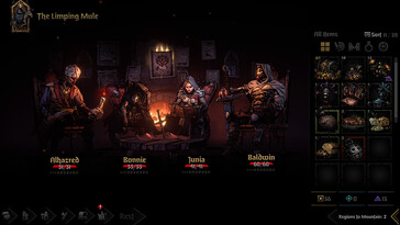 Obrazek przedstawiający czterech bohaterów w Darkest Dungeon II.