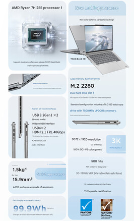 Najważniejsze cechy laptopów Lenovo ThinkBook 14+ i 16+ z 2026 r. (Źródło obrazu: Lenovo - tłumaczenie maszynowe)