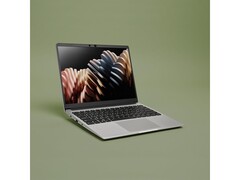 Zdjęcie promocyjne modułowego laptopa Framework 13 na zielonym tle. (Źródło obrazu: Framework)