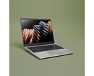 Zdjęcie promocyjne modułowego laptopa Framework 13 na zielonym tle. (Źródło obrazu: Framework)
