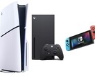 Od lewej do prawej: PS5 Slim, Xbox Series X, Nintendo Switch. (Źródło zdjęcia: Amazon, edytowane)