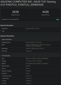 Zestawienie Geekbench Ryzen 9 8940H (zdjęcie za pośrednictwem Geekbench)