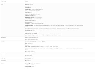 Specyfikacja przenośnego monitora (źródło obrazu: ViewSonic - przetłumaczone maszynowo)