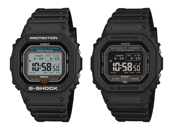 Zegarki Casio G-Shock GW-BX5600-1 (po lewej) i GW-BX5600-1A1 (po prawej). (Źródło zdjęcia: Casio, edytowane)