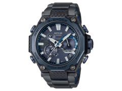 Casio MTGB2000YBD2 (na zdjęciu) ma niebiesko-szarą jonizowaną górną ramkę i przyciski, w połączeniu z czarną podstawą dla dwukolorowego kontrastu. (Źródło zdjęcia: Casio)