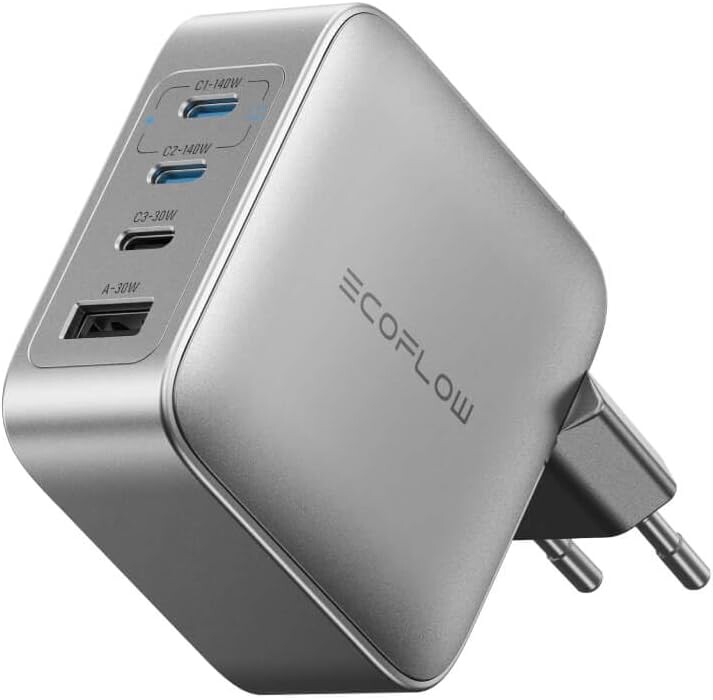 Ładowarka EcoFlow Rapid Pro w wersji EU (140 W, 4 porty, GaN). (Źródło zdjęcia: EcoFlow)