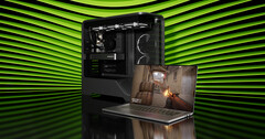 Nvidia w końcu zaprezentowała GPU RTX 5050 dla komputerów stacjonarnych. Obraz promocyjny przedstawiający laptopa i komputer typu tower (źródło obrazu: Nvidia)