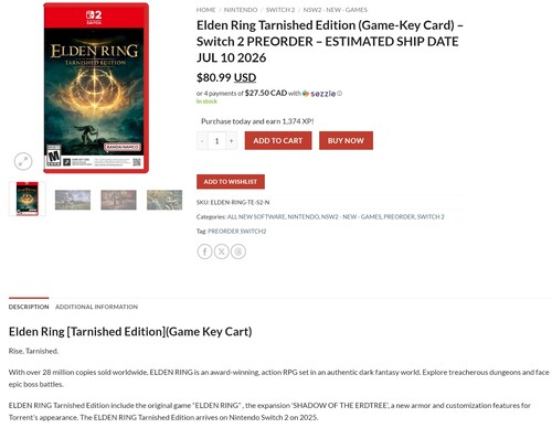 Port Elden Ring Tarnished Edition Switch 2 zaprezentowany na PNP Games