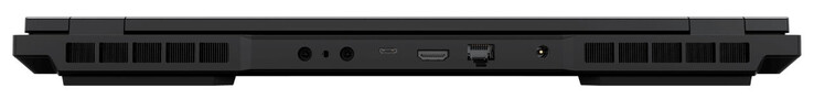 Tył: 2x złącza do chłodzenia wodnego, Thunderbolt 4/USB 4 (USB-C; Power Delivery, Displayport, G-Sync), HDMI, Gigabit Ethernet (2,5 GBit/s), złącze zasilania