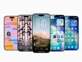 iOS 26 umożliwia animowany ekran blokady muzycznej w aplikacjach innych firm. Ogólny obraz przedstawiający kilka iPhone'ów. (Źródło obrazu: Apple)