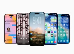 iOS 26 umożliwia animowany ekran blokady muzycznej w aplikacjach innych firm. Ogólny obraz przedstawiający kilka iPhone&#039;ów. (Źródło obrazu: Apple)