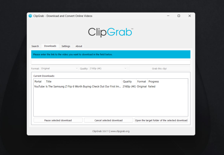 ClipGrab w akcji (Źródło obrazu: Antony Muchiri)