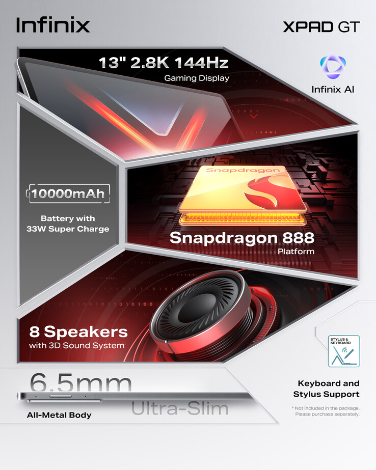 Główne zalety tabletu do gier Xpad GT (źródło obrazu: Infinix)