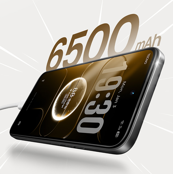 Tecno Spark 50 5G posiada baterię o pojemności 6500 mAh