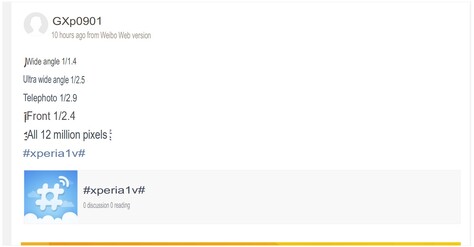 Domniemana specyfikacja kamery Xperia 1 V. (Przetłumaczone maszynowo - źródło obrazu: SumahoDigest)