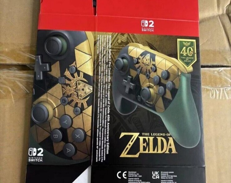 Kontroler Switch 2 Pro z motywem Zelda.