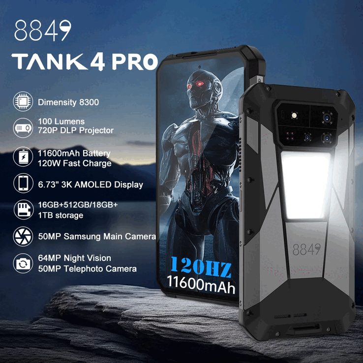 Kluczowe cechy wytrzymałego smartfona 8849 Tank 4 Pro (źródło zdjęcia: 8849)