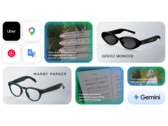 Obraz promocyjny Google prezentuje nadchodzącą platformę inteligentnych okularów Android XR z nowymi wzorami okularów od Gentle Monster i Warby Parker, wraz z funkcjami opartymi na sztucznej inteligencji, takimi jak tłumaczenie na żywo, nawigacja, rozpoznawanie muzyki, wyszukiwanie wizualne i aplikacja głośnomówiąca