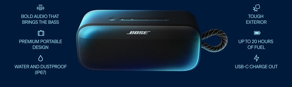 Bose SoundLink Plus to przenośny głośnik Bluetooth o wytrzymałej konstrukcji. (Źródło obrazu: Bose)