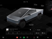 Ekran startowy interfejsu użytkownika Cybertruck (zdjęcie: Andrew Goodlad/Tesla)